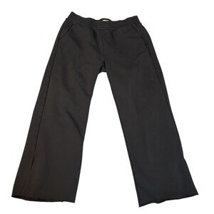 Pact Courtside Classic Black Joggers Sweatpants Sz XL Side Slit Flare‎ Fleece
